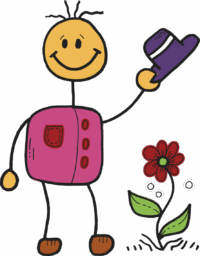 Illustration: Mann mit Blume